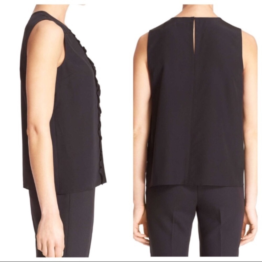 Kate Spade Black Pleated 100% Silk Top - Picture 3 of 7